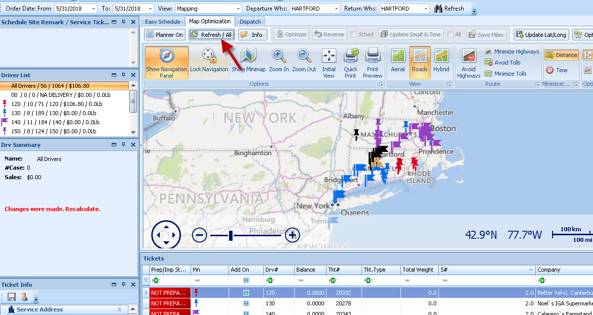 Bing Mapping- Map Optimization- Drivers And Routes